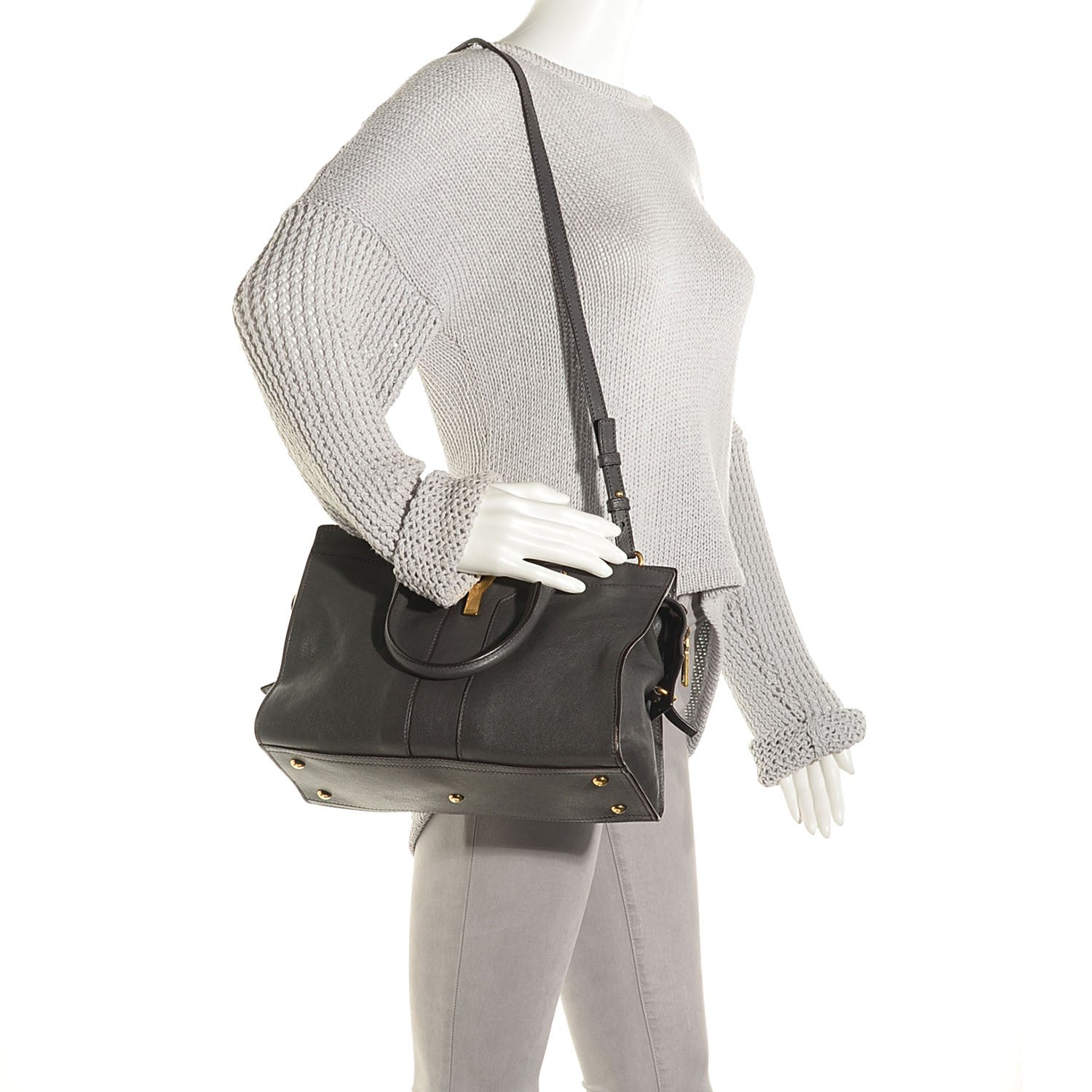 Saint Laurent Sheepskin Mini Cabas ChYc Light Seppia 2 of 8