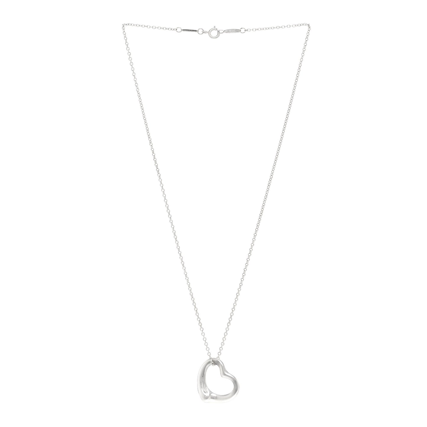 Sterling Silver 22mm Elsa Peretti Open Heart Pendant Necklace