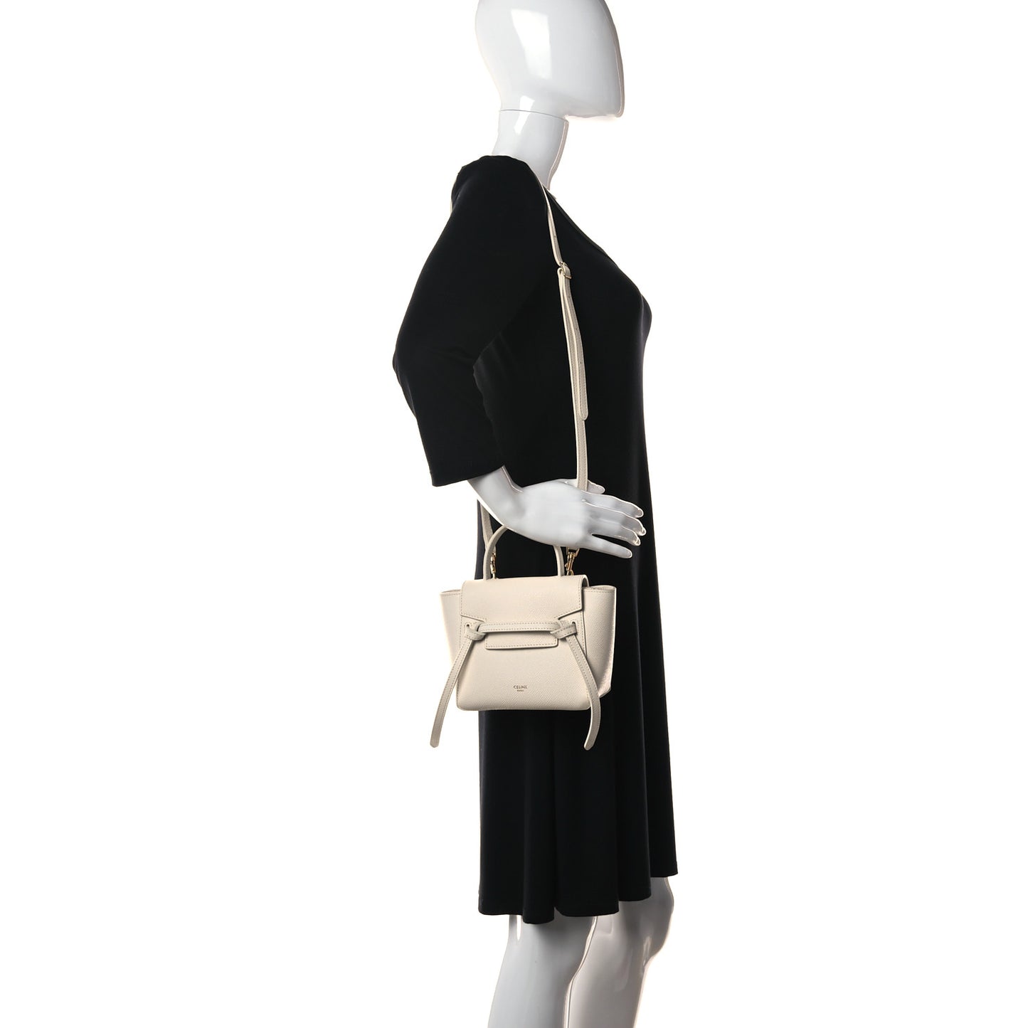 Grained Calfskin Pico Belt Bag Rice