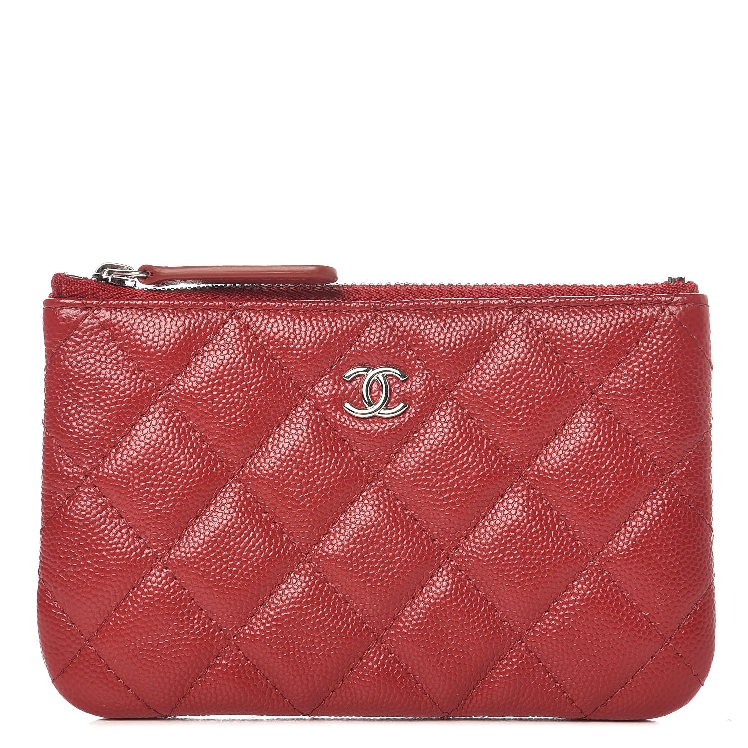 Chanel Caviar Quilted Small Cosmetic Case Dark Red 1 of 7