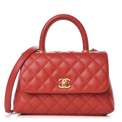 Chanel Caviar Quilted Mini Coco Handle Flap Red 1 of 10