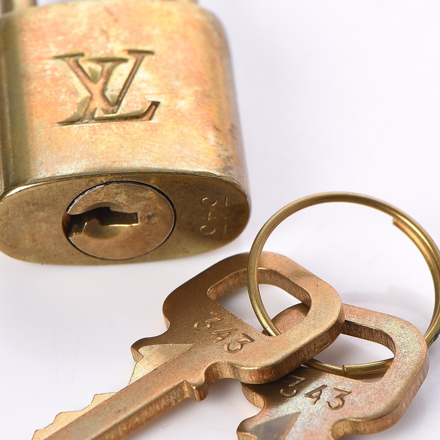 Louis Vuitton Brass Lock and Key Set #343 3 of 6