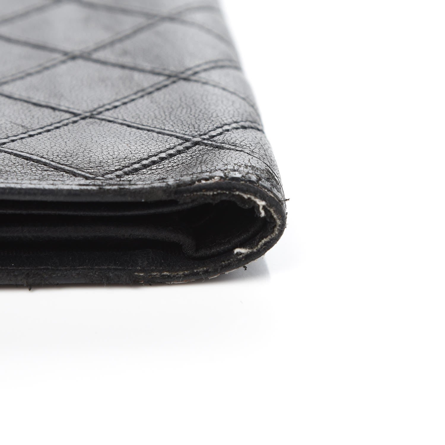 Chanel Lambskin Diamond Stitched French Wallet Black 15 of 22