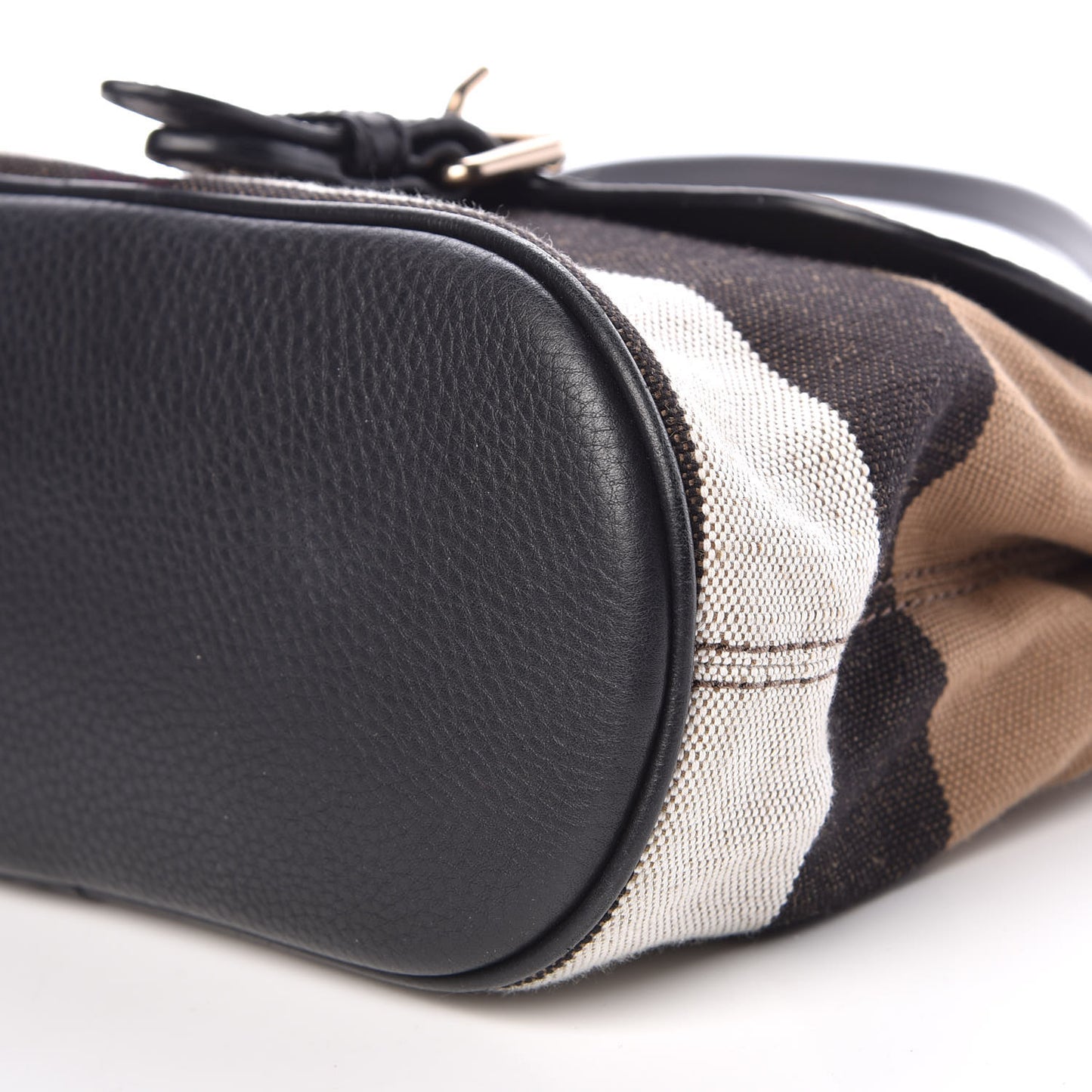 Mega Check Grainy Calfskin Small Gowan Messenger Bag Black