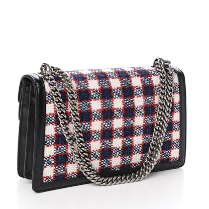 Gucci Vintage Tweed Check Small Dionysus Shoulder Bag White Hibiscus Red Marine 2 of 9