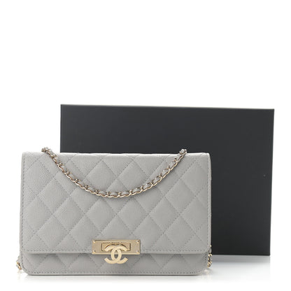Chanel Caviar Quilted Golden Class Wallet On Chain WOC Gray 12 of 12
