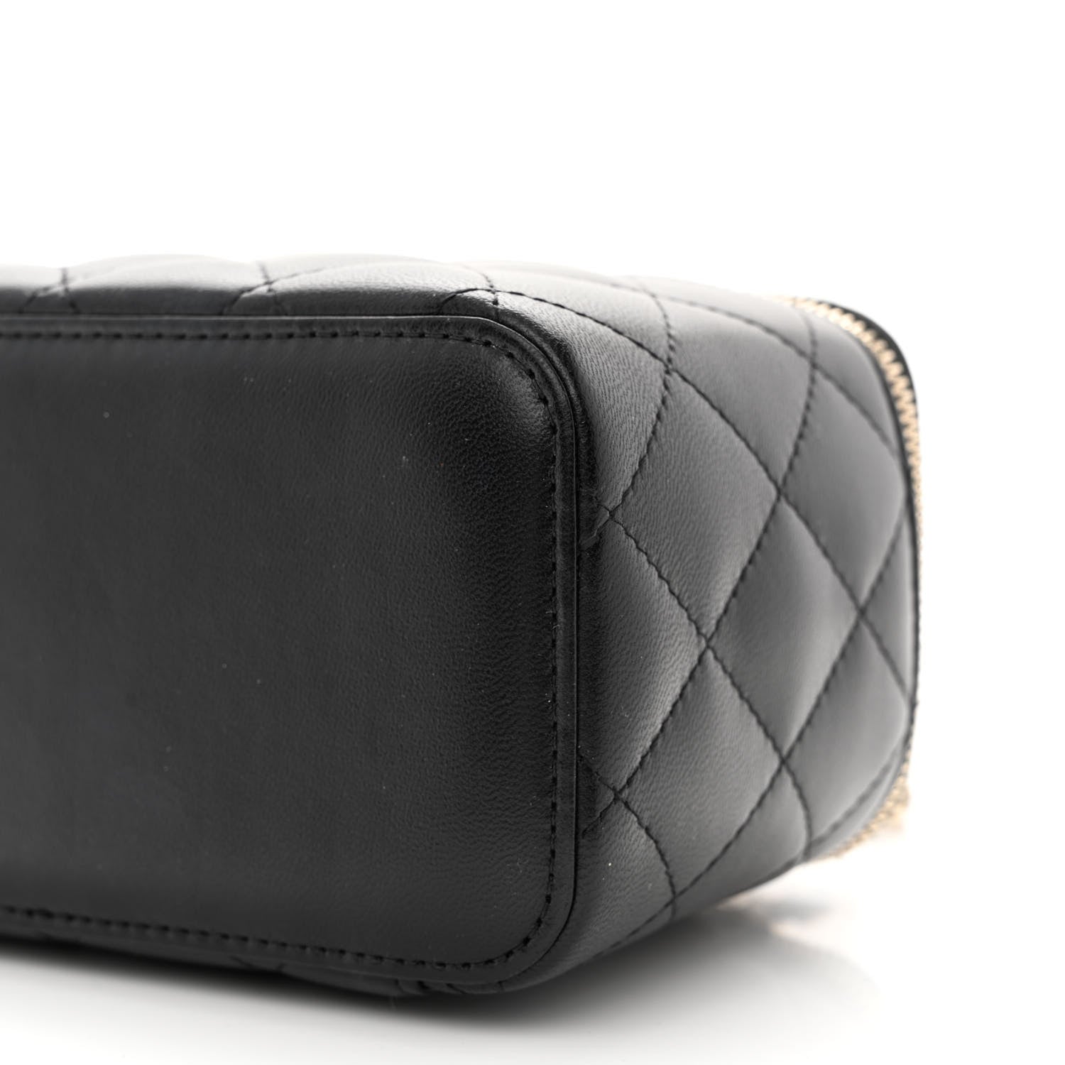Chanel Lambskin Quilted Small Top Handle Vanity Case With Chain Black 10 of 10