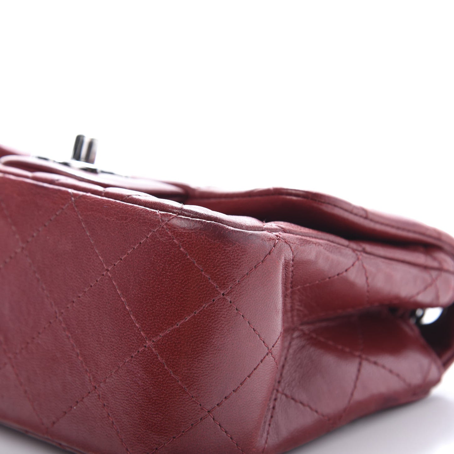 Lambskin Quilted Mini Square Flap Burgundy