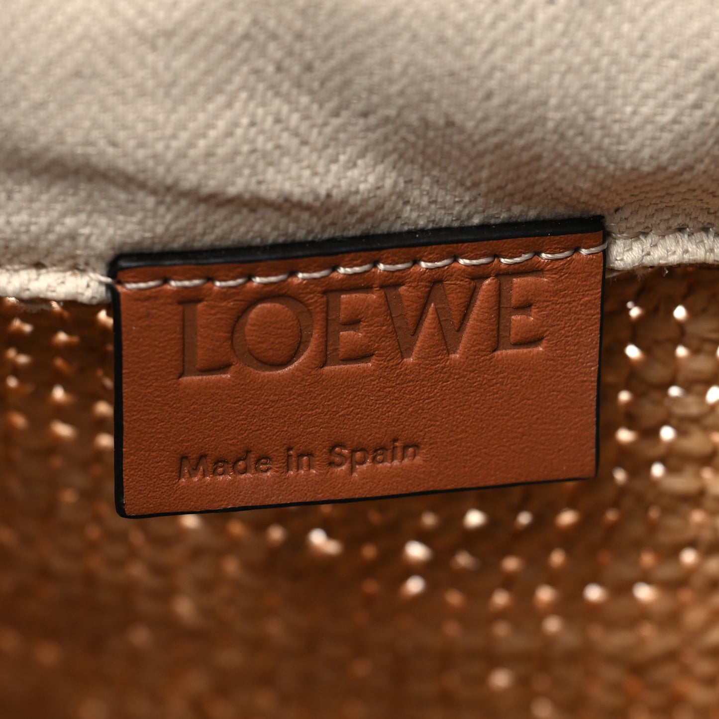 Calfskin Raffia Anagram Paulas Ibiza Pochette Bag Natural Tan