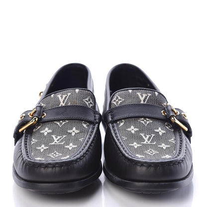 Louis Vuitton Calfskin Monogram Mini Lin Loafer 35 Black 2 of 6