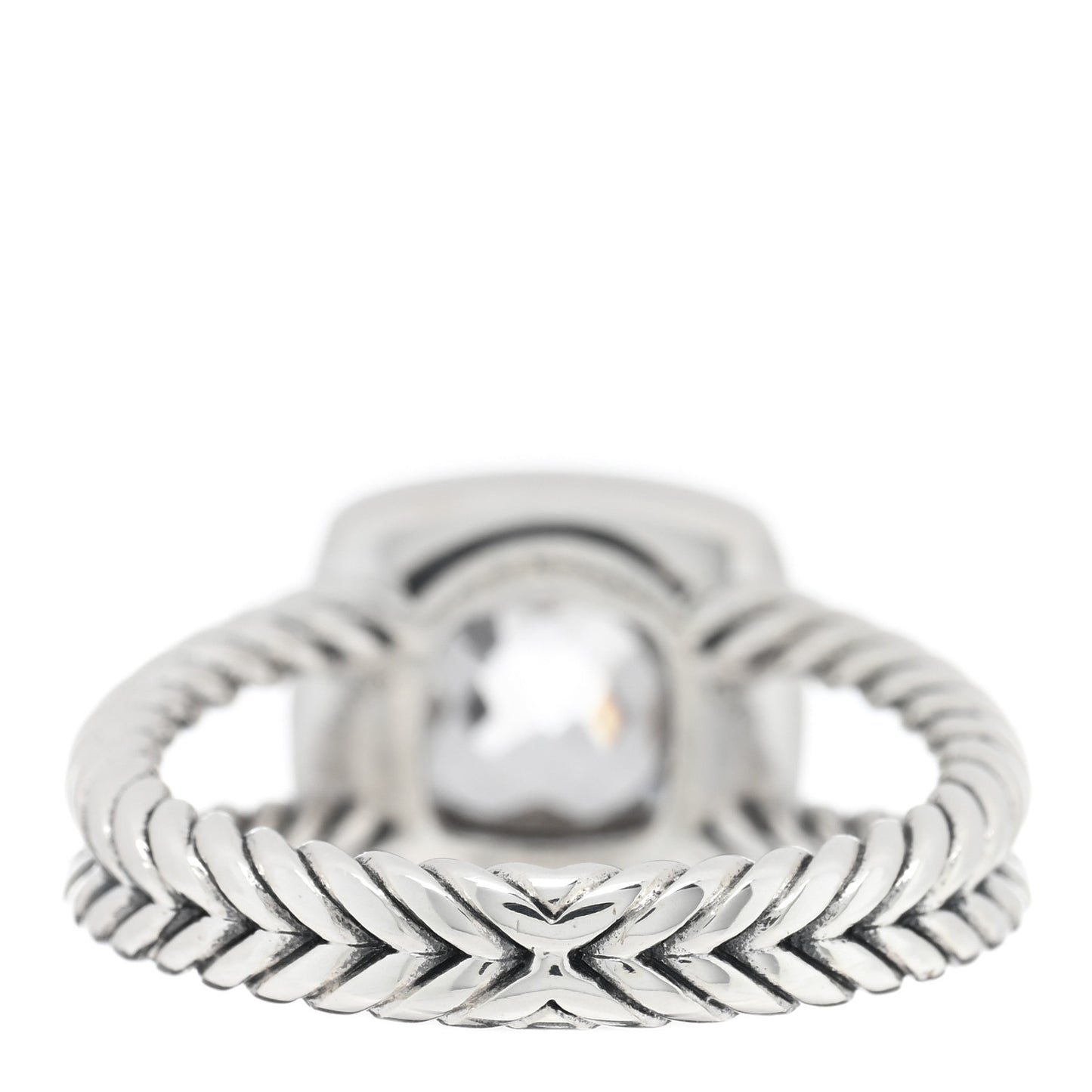 Sterling Silver Diamond White Topaz 7mm Petite Albion Ring 53 6.5