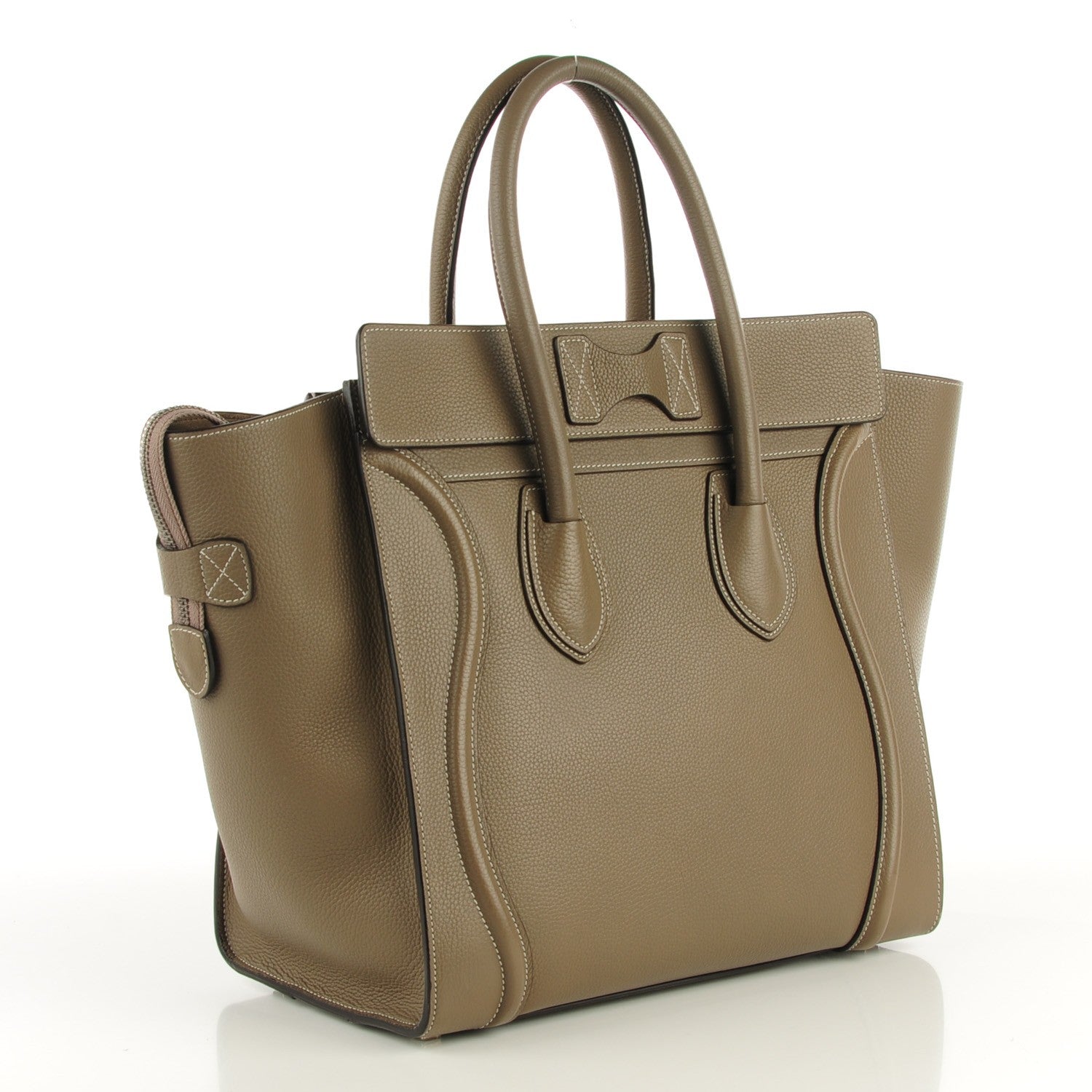 Celine Drummed Calfskin Mini Luggage Souris 3 of 8