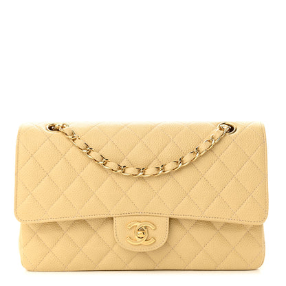 Chanel Caviar Quilted Medium Double Flap Beige 1 of 11