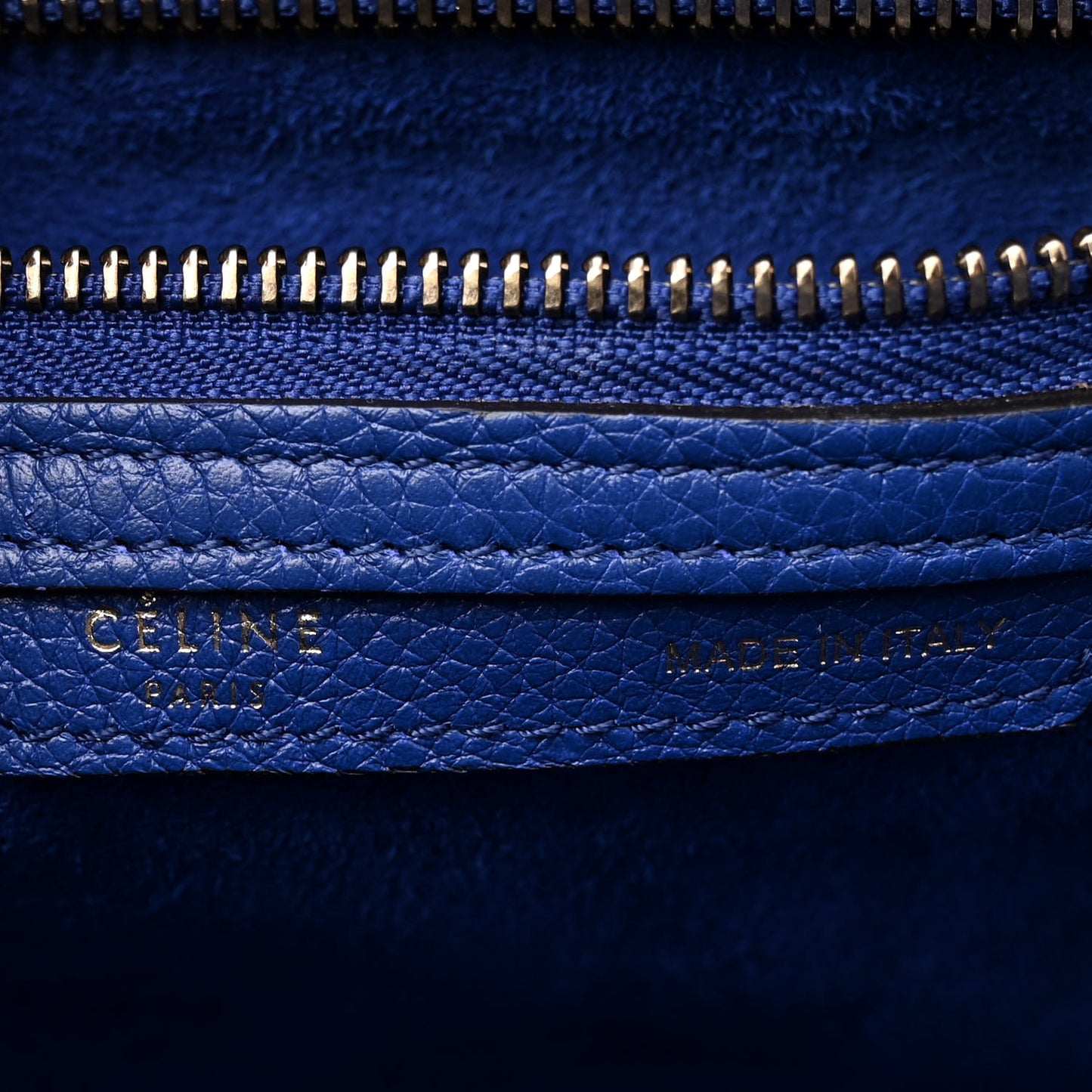 Drummed Calfskin Micro Luggage Indigo