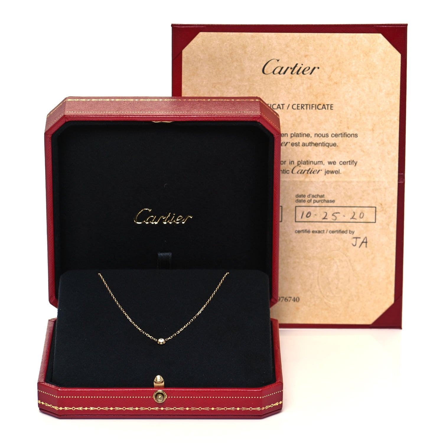 Cartier 18K Yellow Gold Diamond SM D'Amour Pendant Necklace 7 of 7
