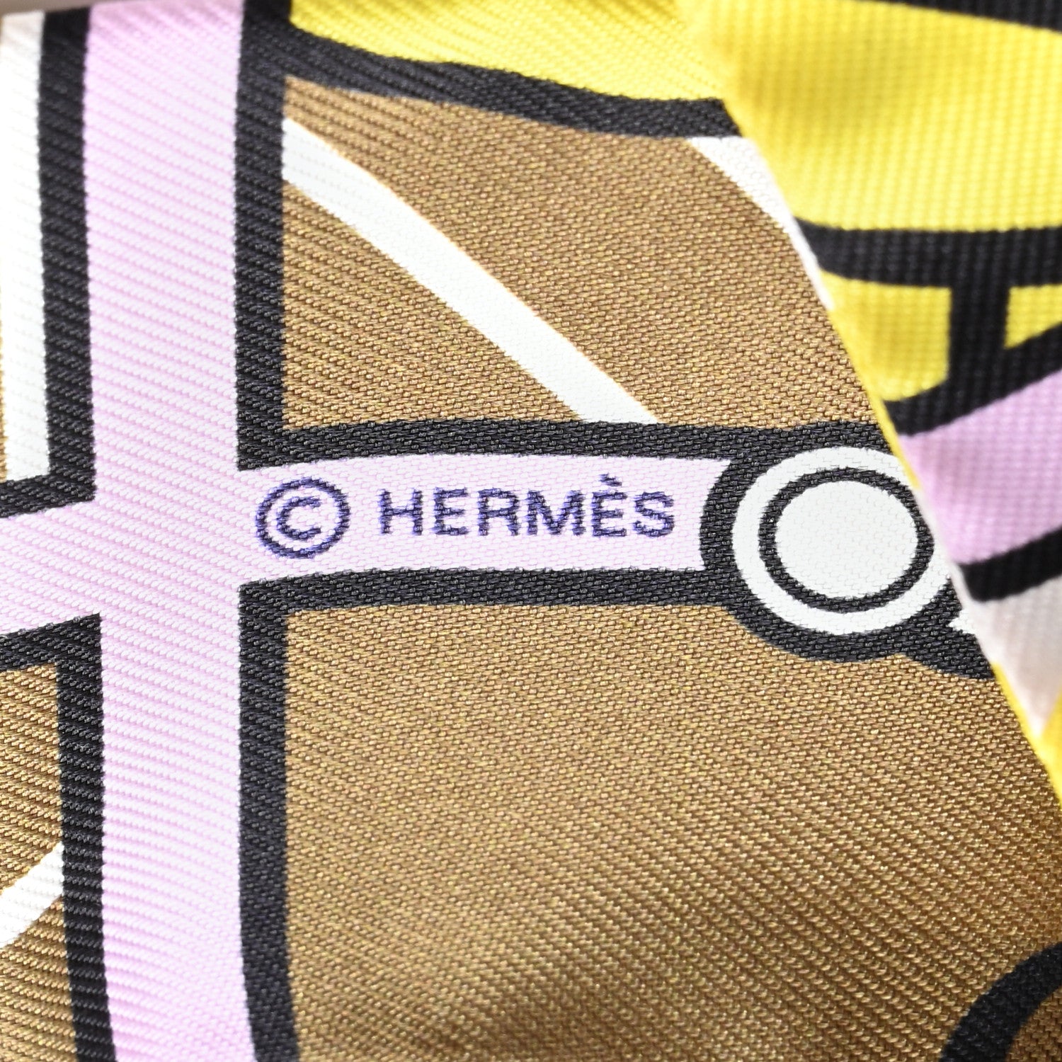 Hermes Silk Quadrige Bayadere Twilly Bronze Violet Jaune 3 of 4