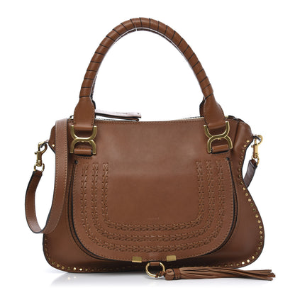 Chloe Calfskin Braided Medium Marcie Satchel Caramel 1 of 16