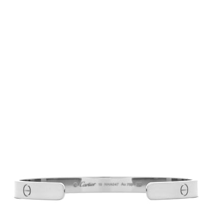 Cartier 18K White Gold LOVE Cuff Bracelet 19 3 of 5