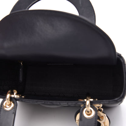 Christian Dior Lambskin Cannage Small Lucky Badges My Lady Dior Navy 5 of 9