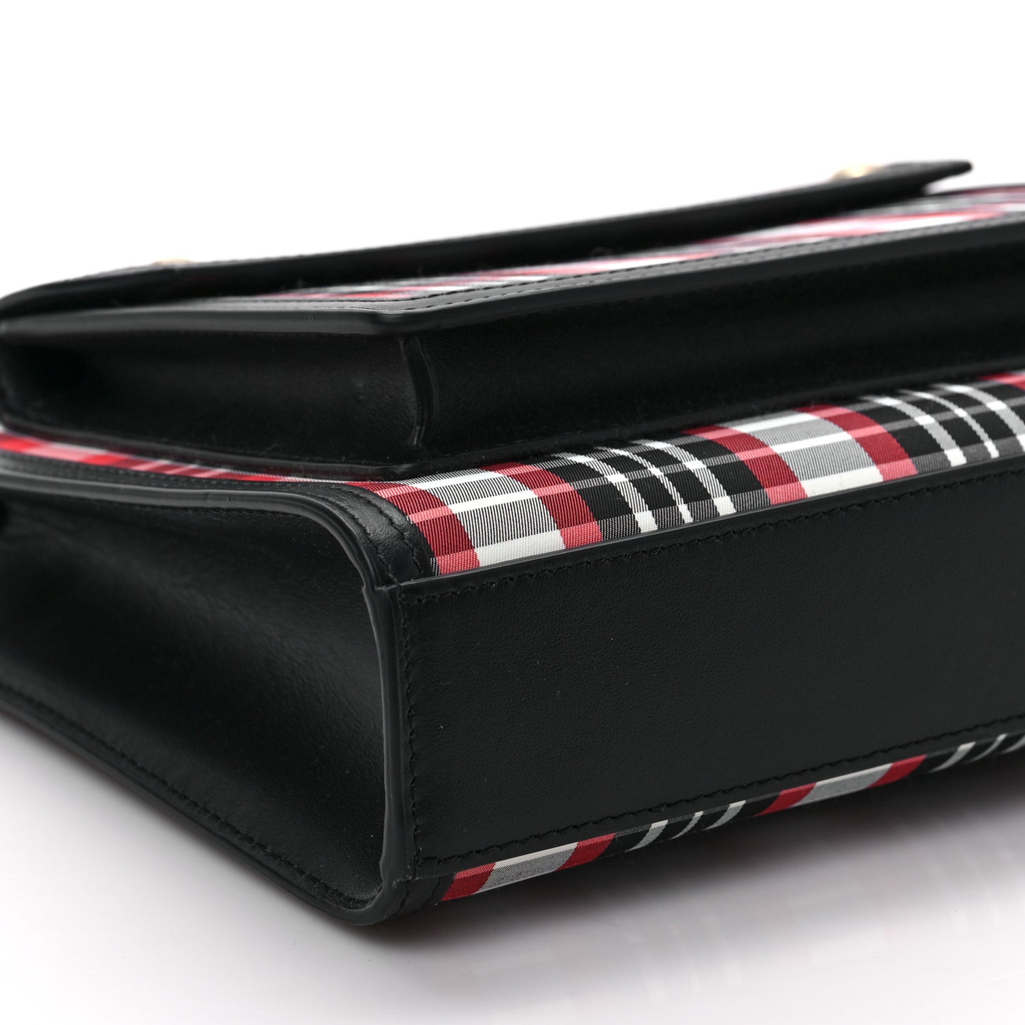 Calfskin Nylon Tartan Mini Pocket Bag Bright Red