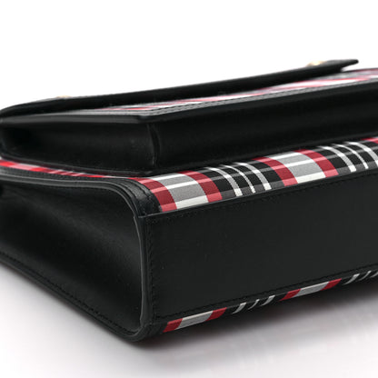 Burberry Calfskin Nylon Tartan Mini Pocket Bag Bright Red 7 of 8