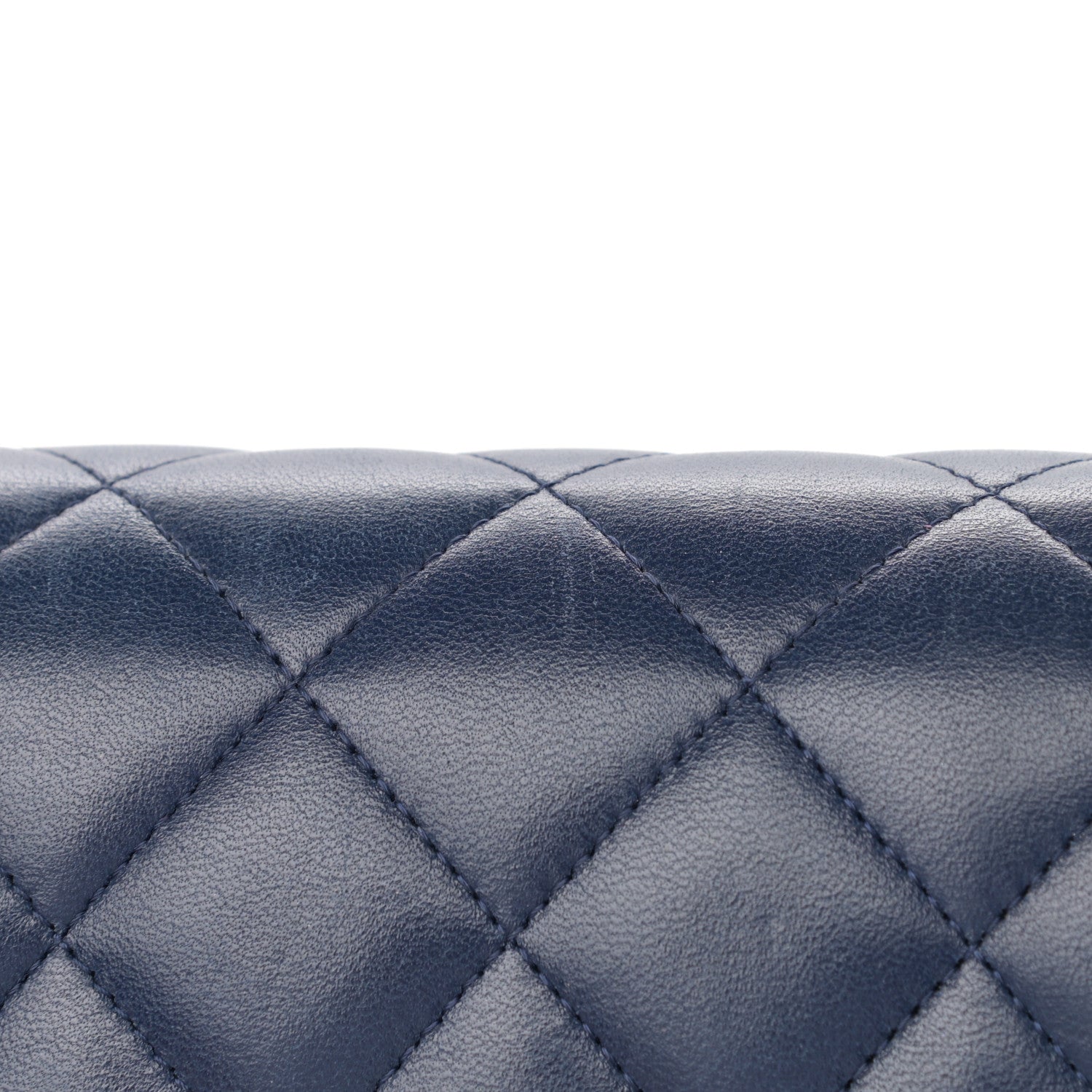 Chanel Lambskin Quilted Tri-Color Jumbo Double Flap Navy Blue Green 37 of 39