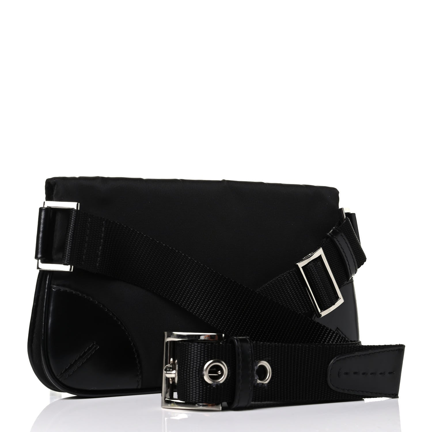 Prada Tessuto Nylon Belt Bag Black 2 of 7