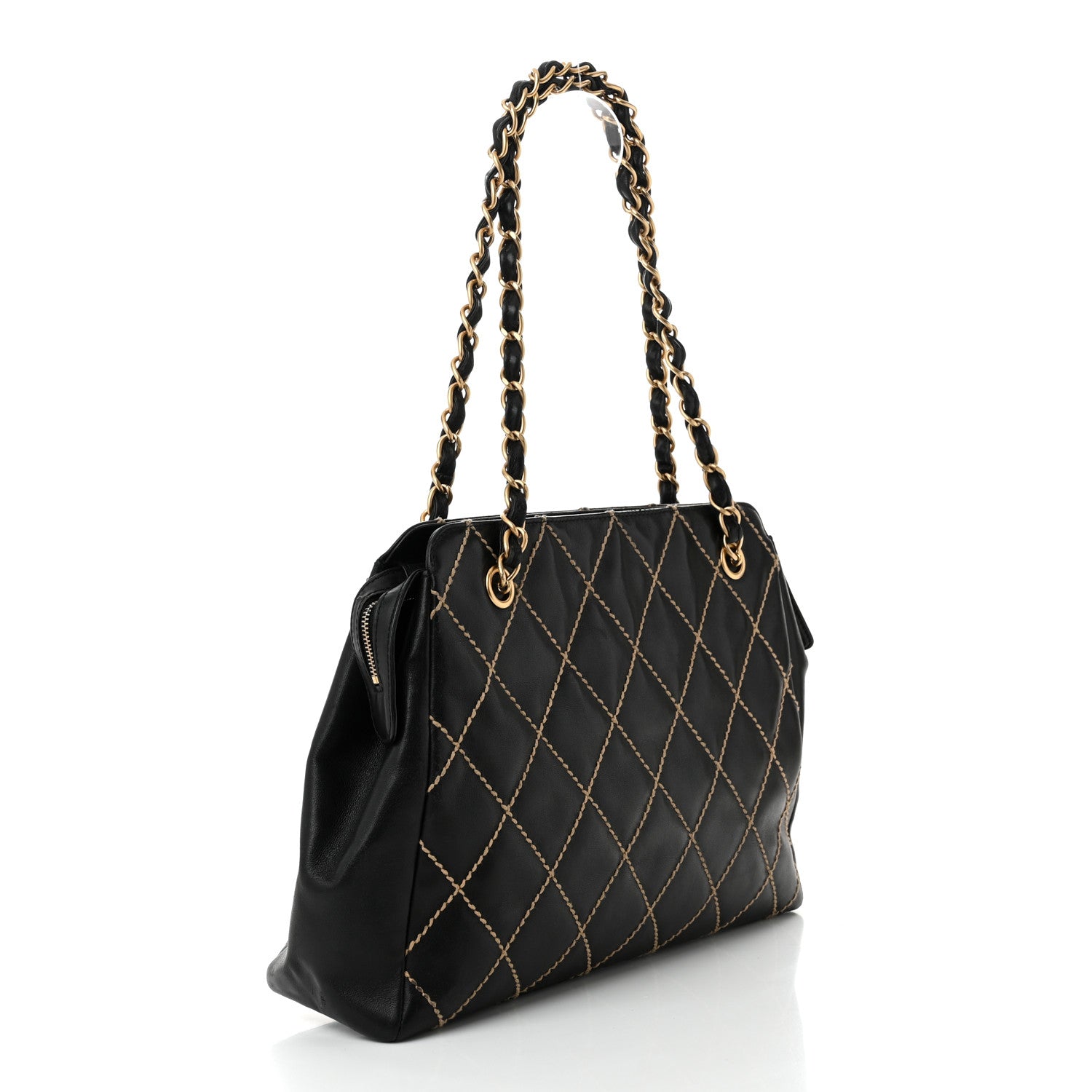 Chanel Calfskin Wild Stitch Shoulder Bag Black 3 of 11