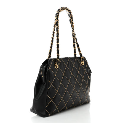 Chanel Calfskin Wild Stitch Shoulder Bag Black 3 of 11