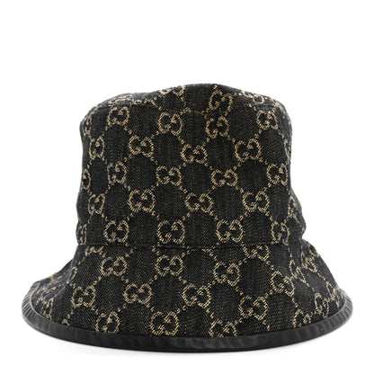 Gucci Jacquard Denim GG Monogram Oscar Bucket Hat L Black Ivory 10 of 20