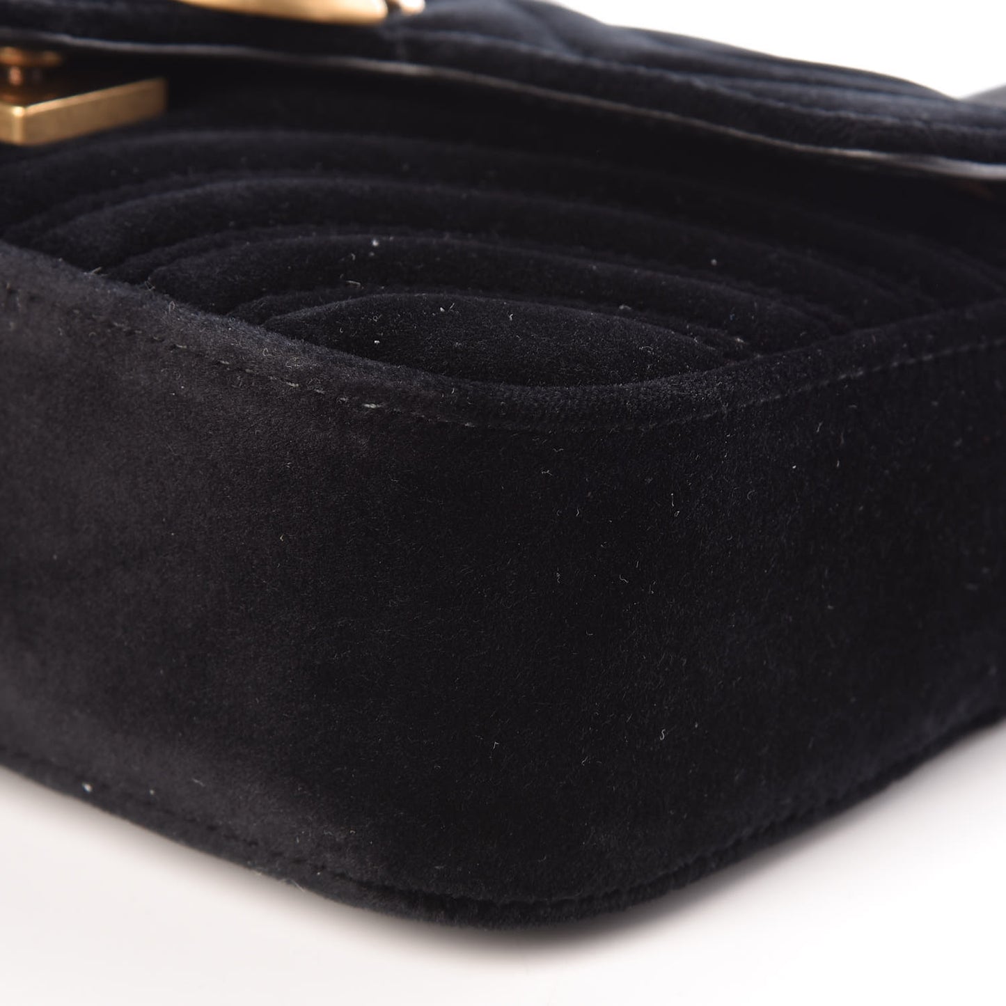 Velvet Matelasse Mini GG Marmont Shoulder Bag Black