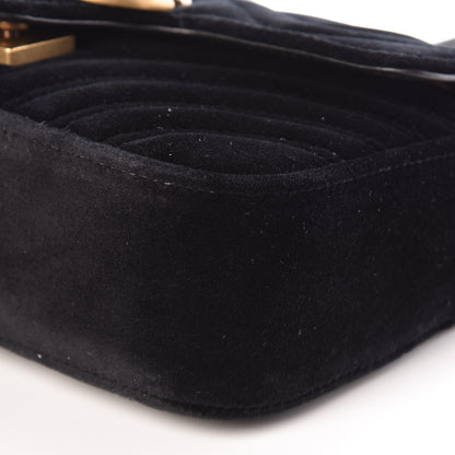 Gucci Velvet Matelasse Mini GG Marmont Shoulder Bag Black 10 of 10