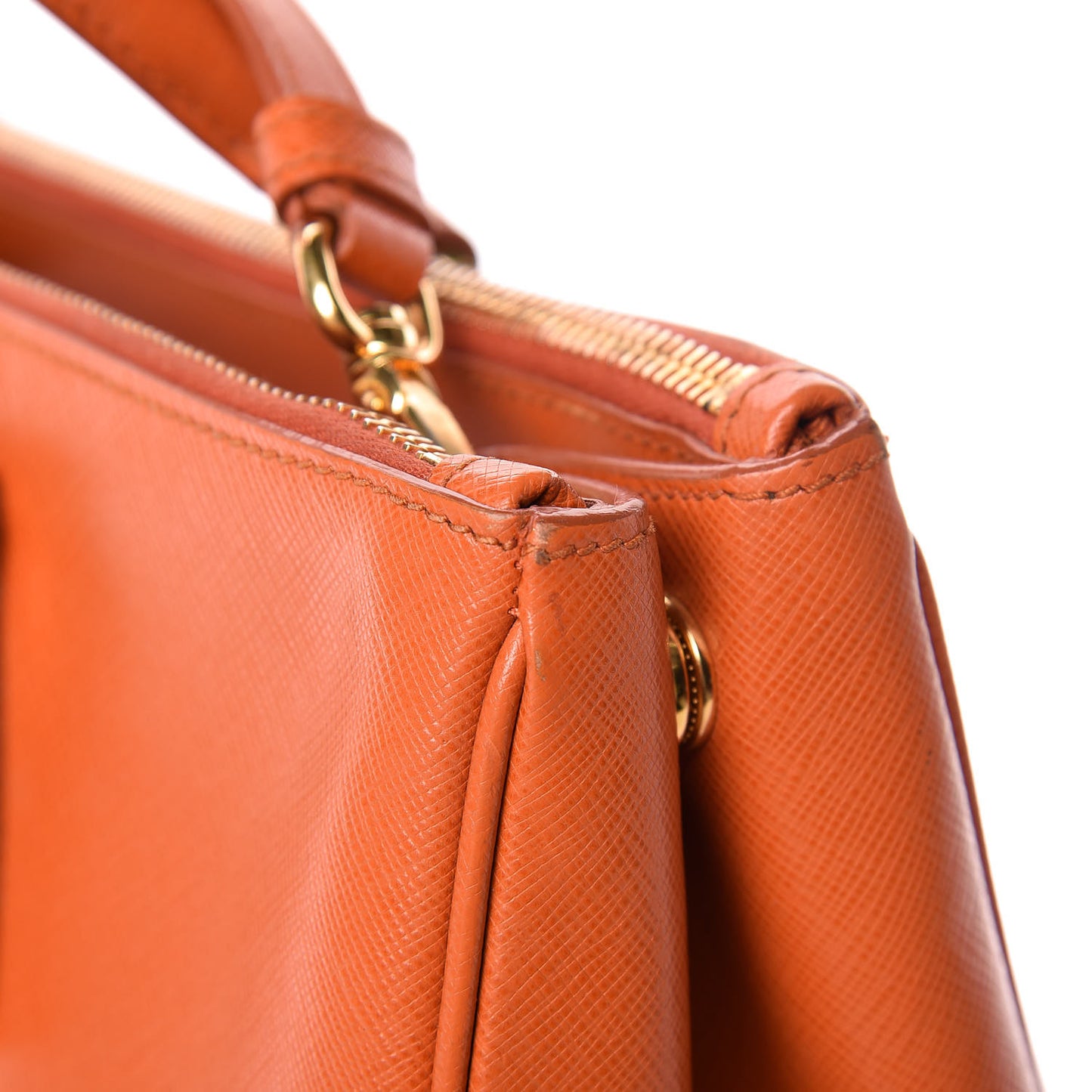 Saffiano Medium Galleria Double Zip Tote Papaya