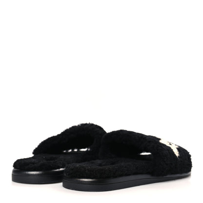 Louis Vuitton Shearling Magnetic Flat Mule 41 Black 4 of 8
