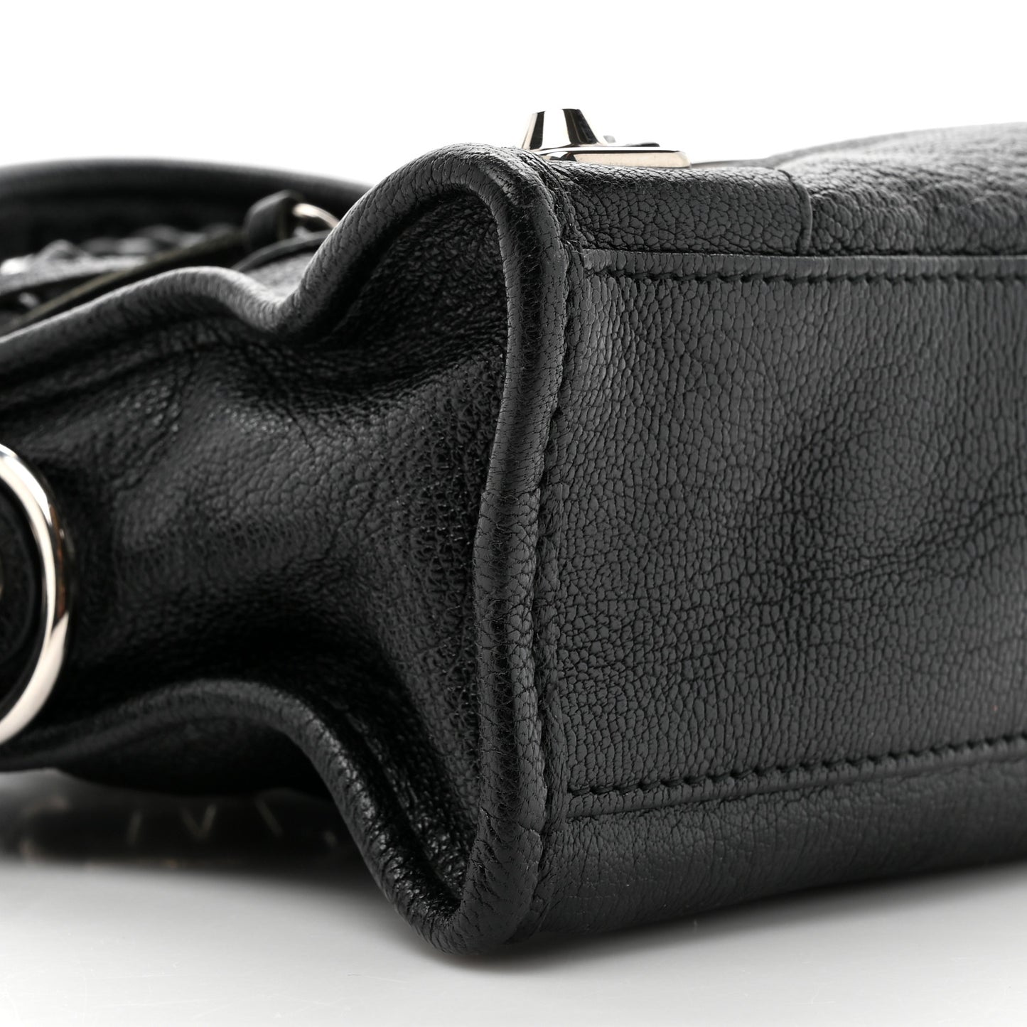 Chevre Gold Metallic Edge Hardware Mini City Black