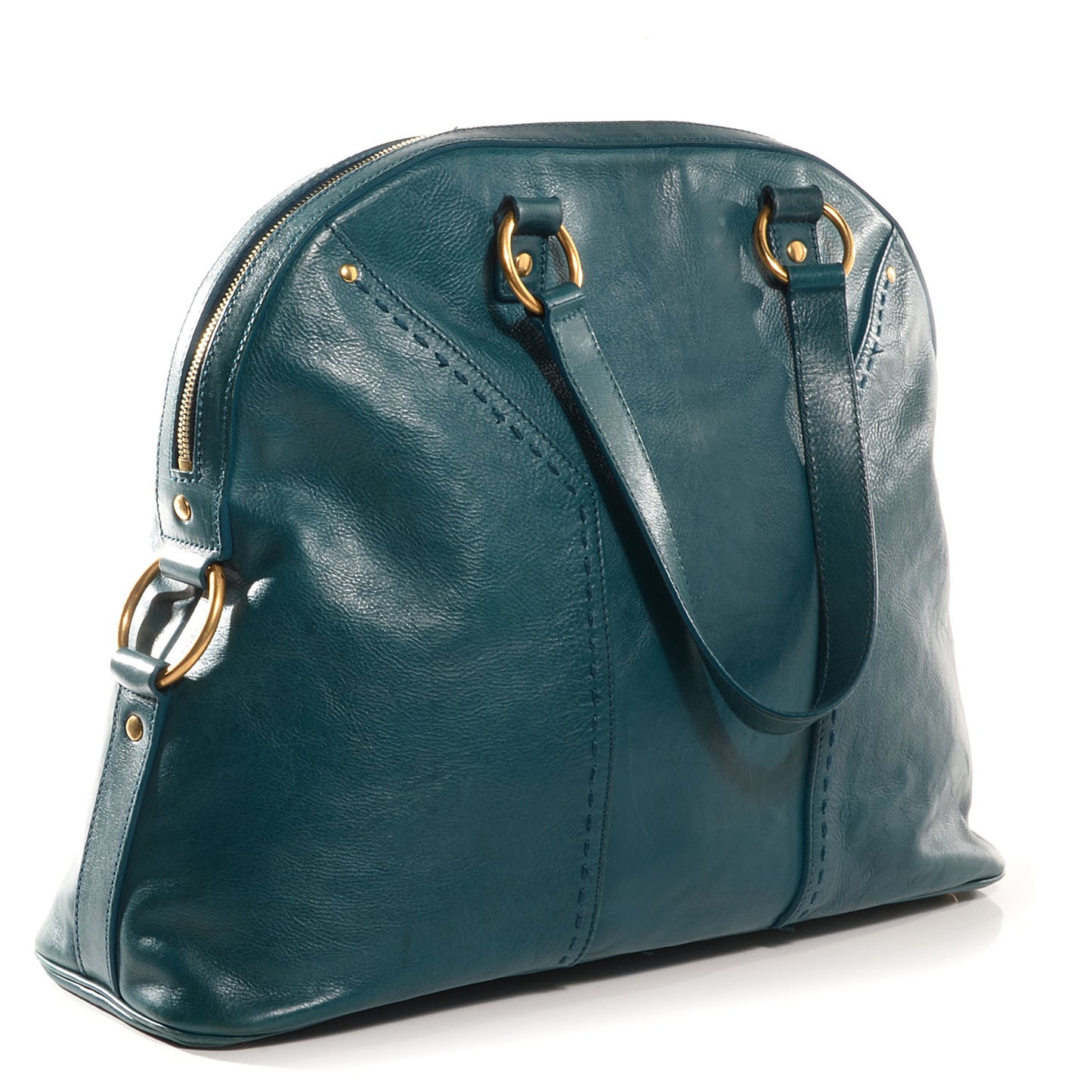 Leather Oversized Muse Turquoise