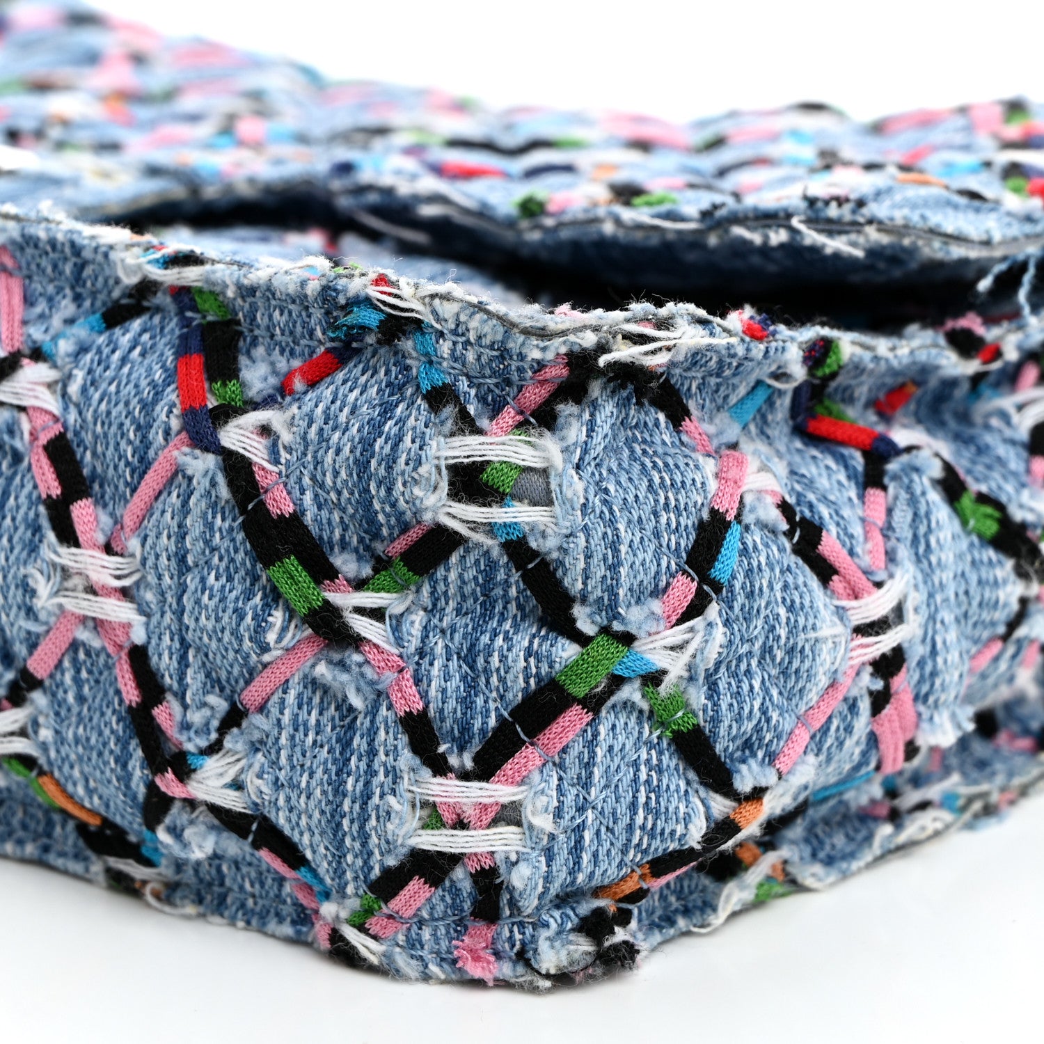 Chanel Woven Denim Medium Flap Multicolor 10 of 10
