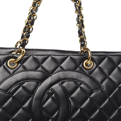 Chanel Lambskin Quilted Grand Shopping Tote GST Black 14 of 15