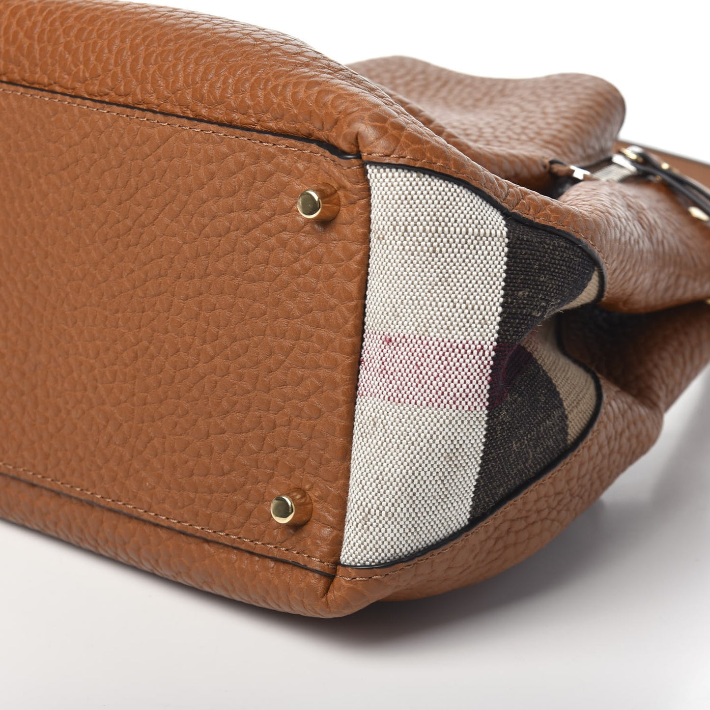 Grainy Calfskin House Check Small Maidstone Saddle Brown