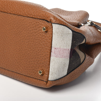 Burberry Grainy Calfskin House Check Small Maidstone Saddle Brown 9 of 9