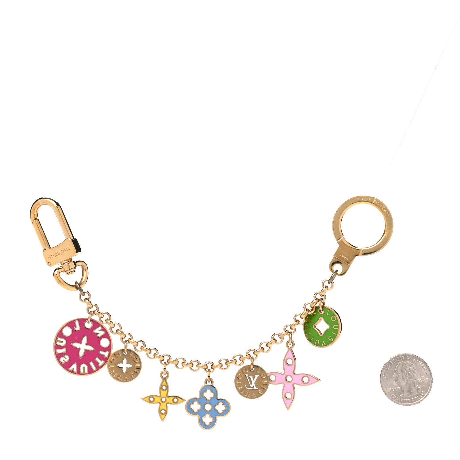 Louis Vuitton Enamel Looping Key Chain Bag Charm Multicolor 2 of 3