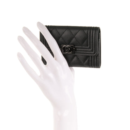 Chanel Caviar Quilted Boy Flap Card Holder So Black 2 of 8