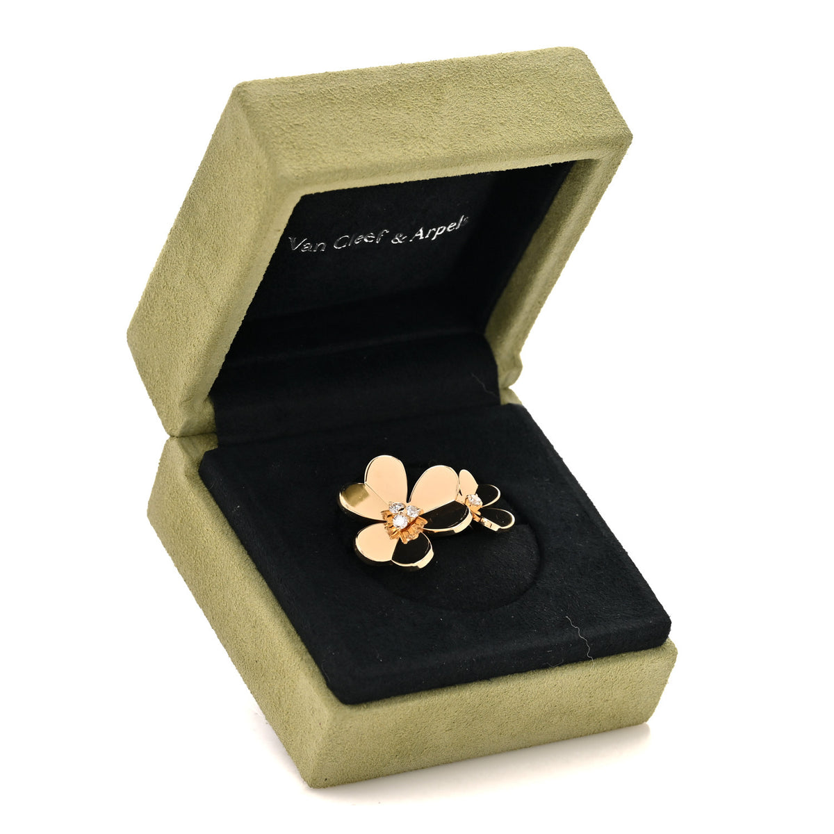 18K Yellow Gold Diamond Frivole Between The Finger Ring 53 6.25