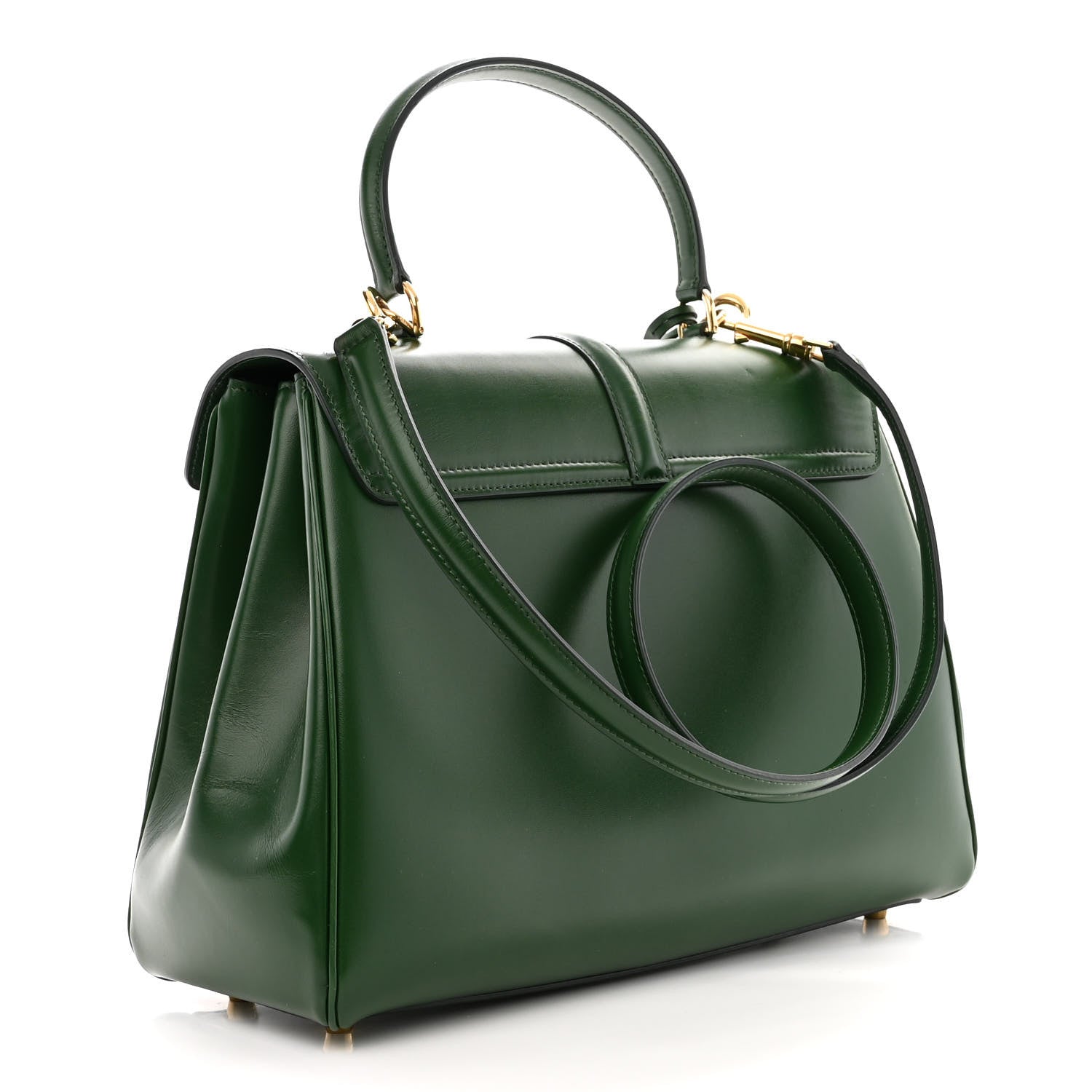 Celine Satinated Calfskin Medium 16 Top Handle Bag Forest 3 of 11