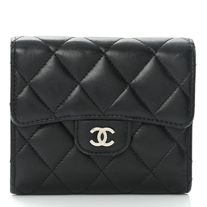 Chanel Lambskin Quilted Compact Flap Wallet Black 1 of 11