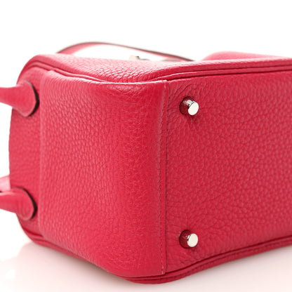 Hermes Taurillon Clemence Mini Lindy 20 Rose Mexico 9 of 10