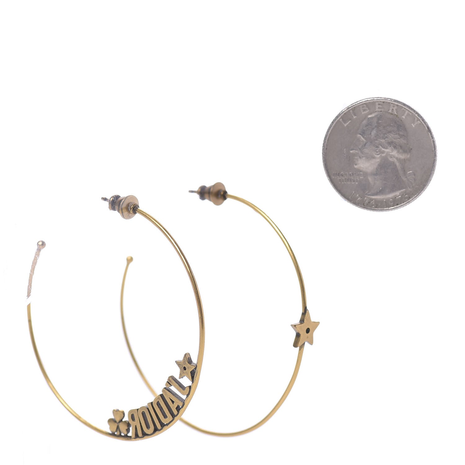 Christian Dior Metal J'Adior Hoop Earrings Aged Gold 2 of 7