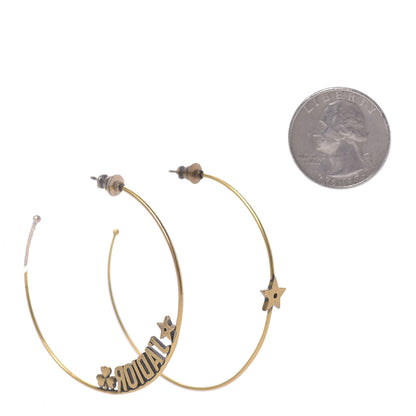 Christian Dior Metal J'Adior Hoop Earrings Aged Gold 2 of 7