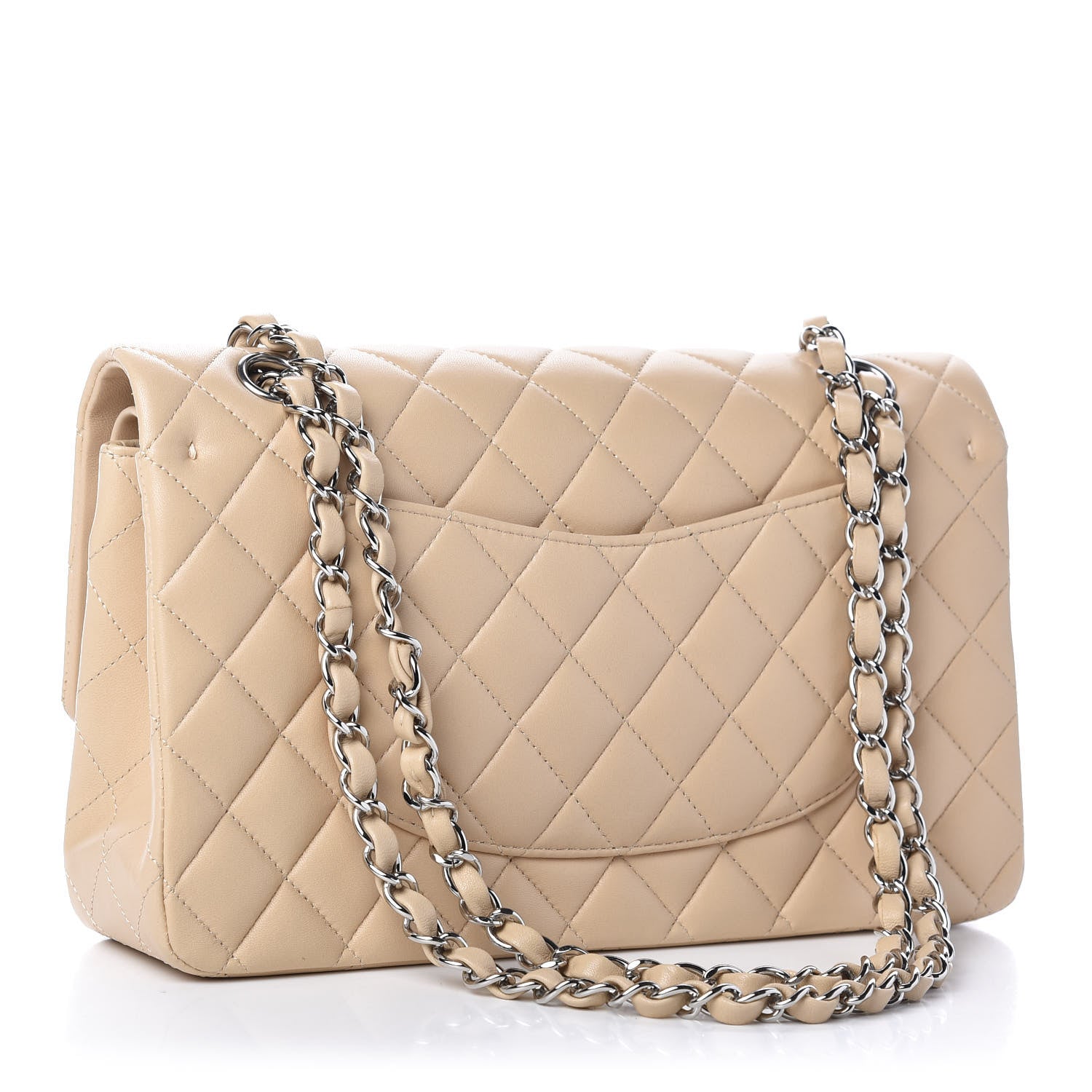 Chanel Lambskin Quilted Medium Double Flap Beige 4 of 11
