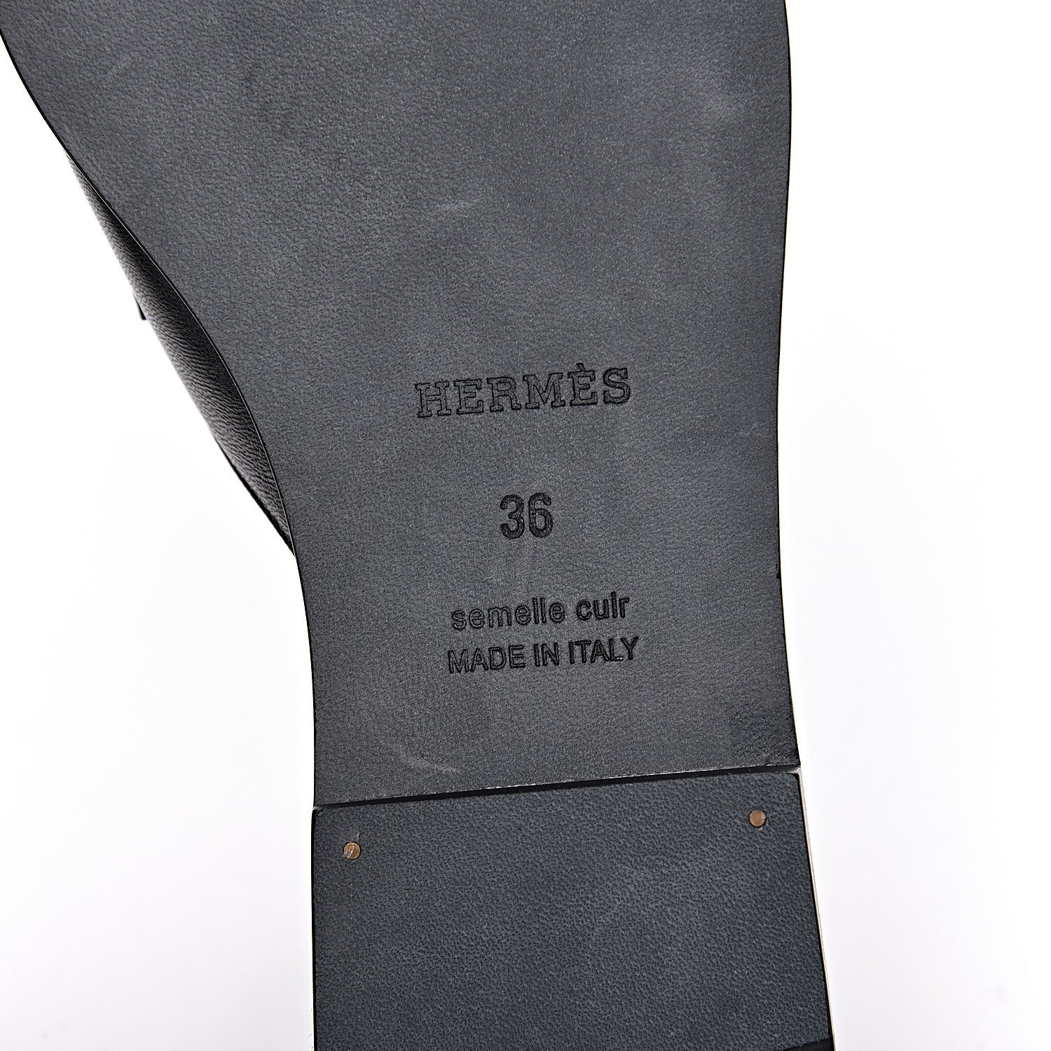 Hermes Goatskin Auteuil Sandals 36 Black 6 of 9